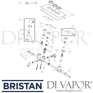 Bristan PM SHC3STP Prism Concealed 3 Control Shower Valve Portrait Spare Parts - BR DV 232